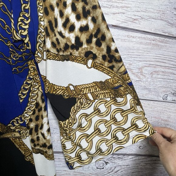 Sunny Leigh Shift Dress Size 1X Equestrian Print Royal Blue BOHO Fairycore - Picture 5 of 9